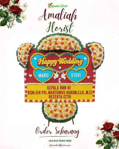 Karangan Papan Bunga Pernikahan di Sutojayan